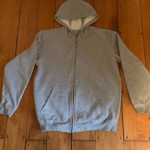 Carhartt Regular Fit Full Zip Sweatshirt in Heather Gray size Medium